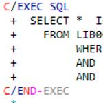 SQLRPGLE. ILERPG con SQL embebido.
